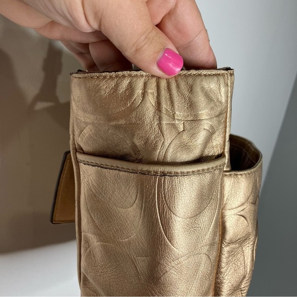 Coach gold zip top shoulder bag 12” x 9” x 4” - Picture 6 of 16